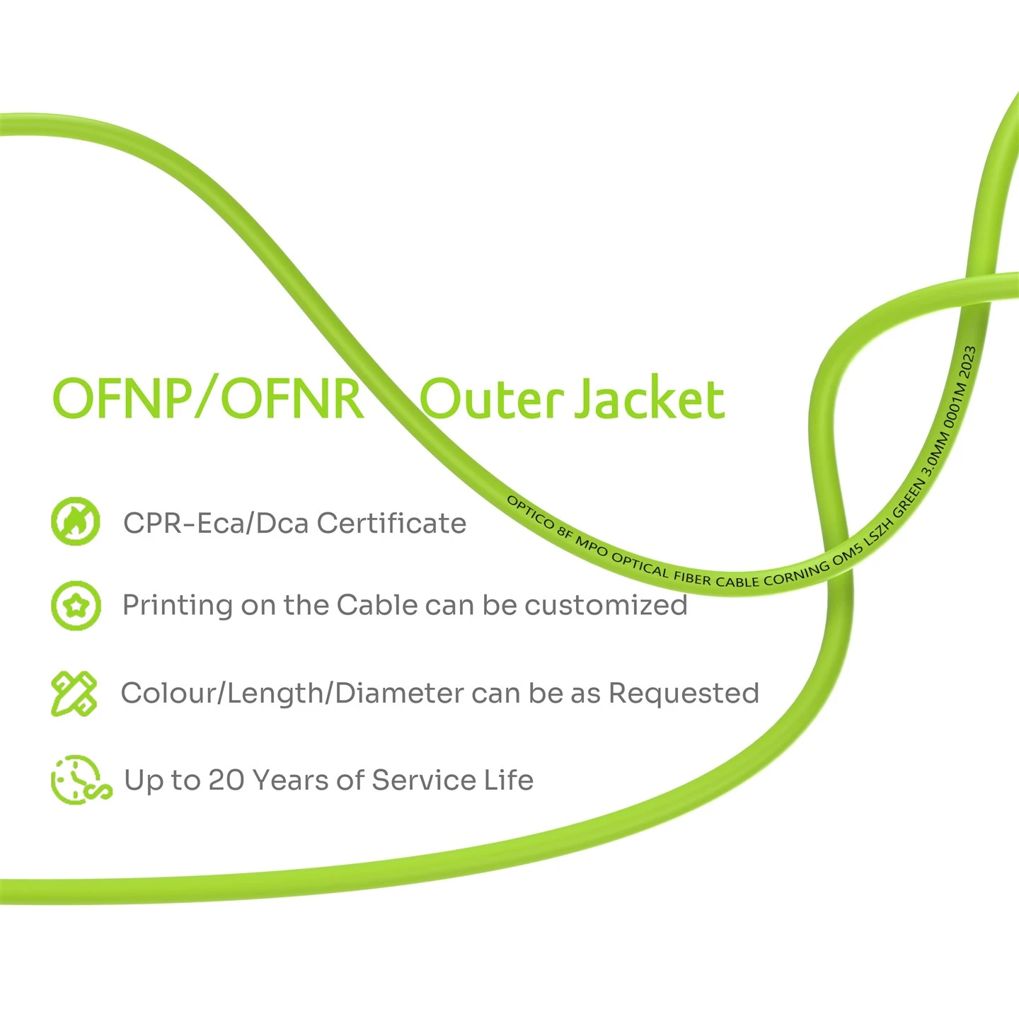 8F MPO-MPO Male Trunk Cable OM5 8F MPO-MPO Male Trunk Cable OM5